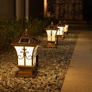 Aluminum Outdoor Garden Main Gate Pillar E27 LED Solar Chapiter Lamp Post Pillar Lighting