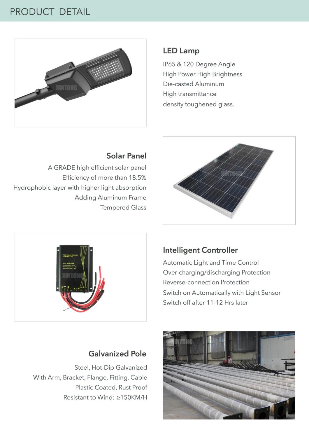 12V 100W Solar Outdoor LED Street Lighting