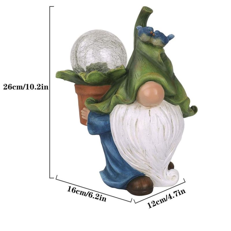 Solar LED Lights, Festive Outdoor Decoration for Patio Yard Lawn, Ornament Gift Resin Garden Figurine - Long Bearded Christmas Gnome Playing Hula Hoop Wyz17910