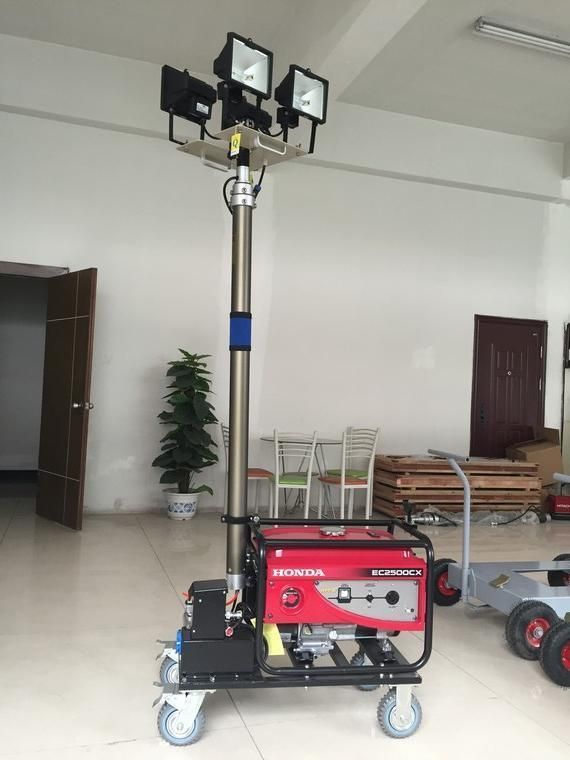 Portable High-Power Outdoor Lighting for a Long Time Construction Generator Light Tower