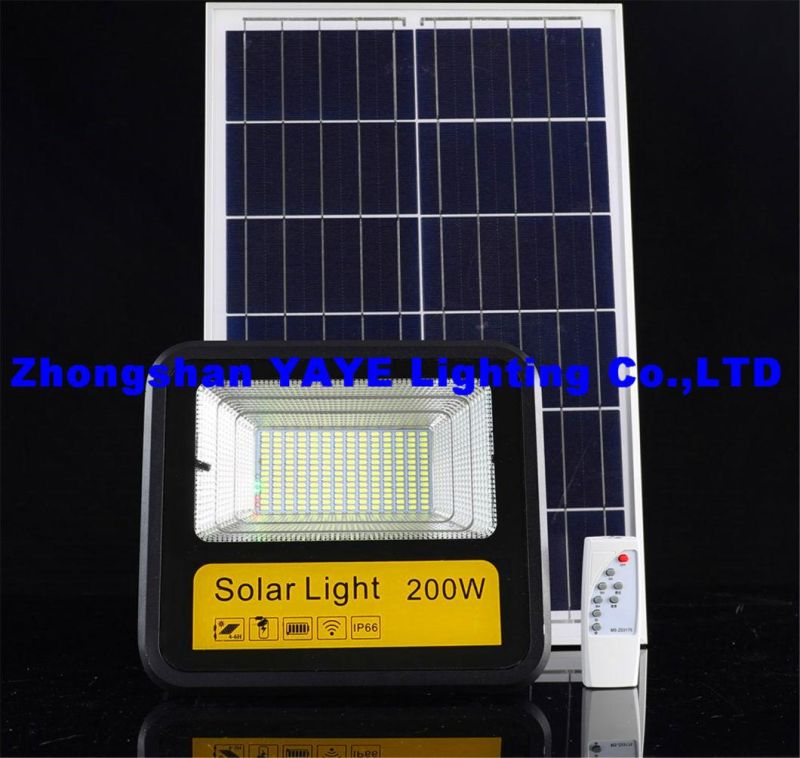Yaye 2021 Hot Sell 300W Integrated Solar LED Flood Light with Control Modes: Time Control +Light Control + Radar Sensor +Remote Controller