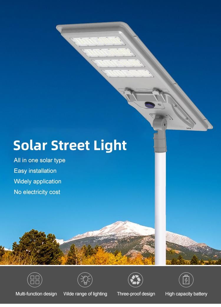 All in One 200W 150W 100W Solar Induction Street Light Outdoor IP65 Solar Street Lighting System