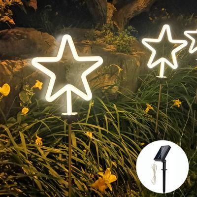 Patented Outdoor Decorative Pathway Neon String Spike LED Lamp Solar Garden Light for Yard Lawn Christmas Holiday