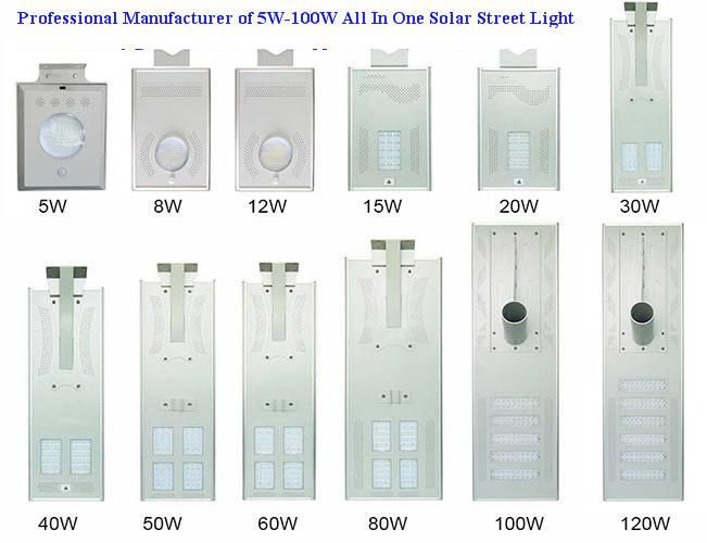 15W LED Solar Garden Street Light with LiFePO4 Lithium Battery