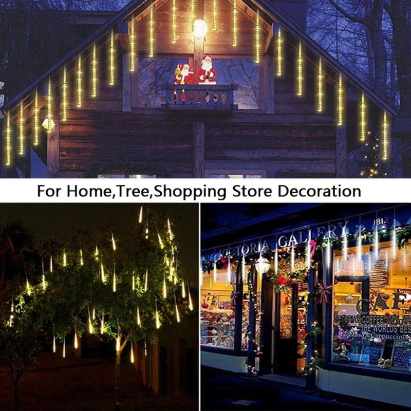 Outdoor Christmas LED Shower Rain Tube Solar Meteor Lights