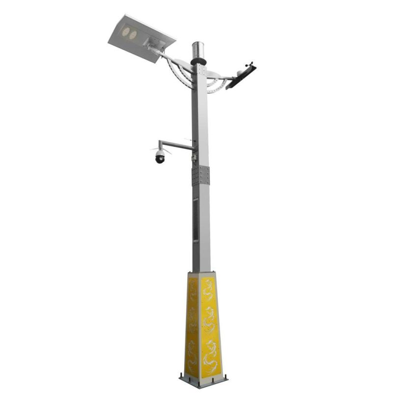 6m Pole Outdoor CCTV Monitoring 60W LED Solar Street Light