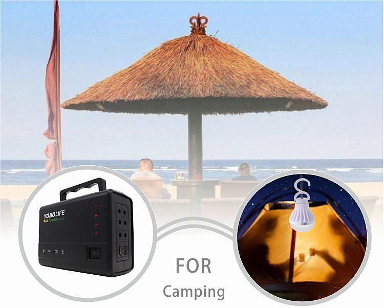 Solar Camping Light with 12V DC Fan