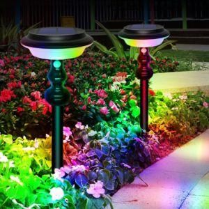 Newest 64 LED Solar Light Colar Changing Warm White Solar Lamp with 4 Modes Inground Lighting for Wall Yard Garden Decoration