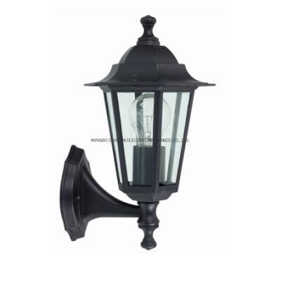 Aluminum and Glass Outdoor 6 Sided Wall Lantern Lamp IP44