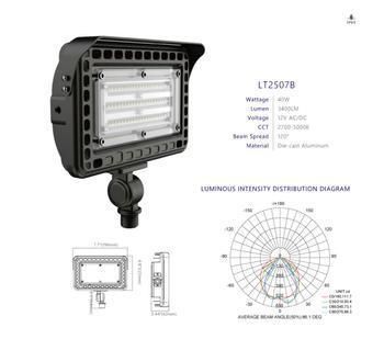 Lt-2507b 3400lm 12V Die-Cast Aluminium Flood Light for Yard and Garden Lighting