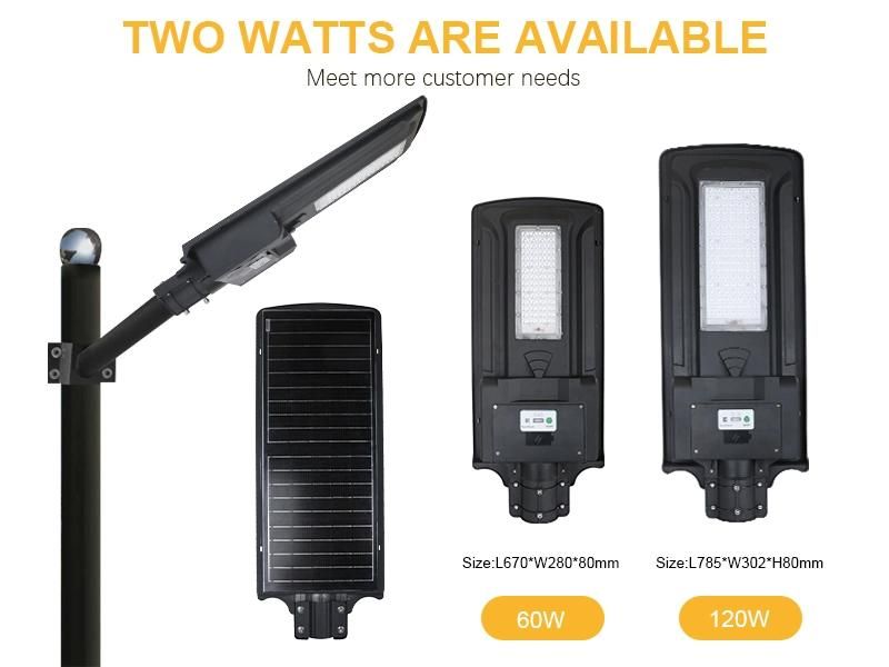 Outdoor Waterproof Road Streetlight IP65 SMD 60W LED Solar Street Light