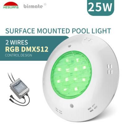 25W RGBW AC12V Two Wire Surface Mounted LED Pool Light
