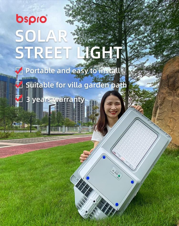 Bspro All in One Price List Outdoor Road IP65 Integrated Power Cell Panel LED Solar Street Light
