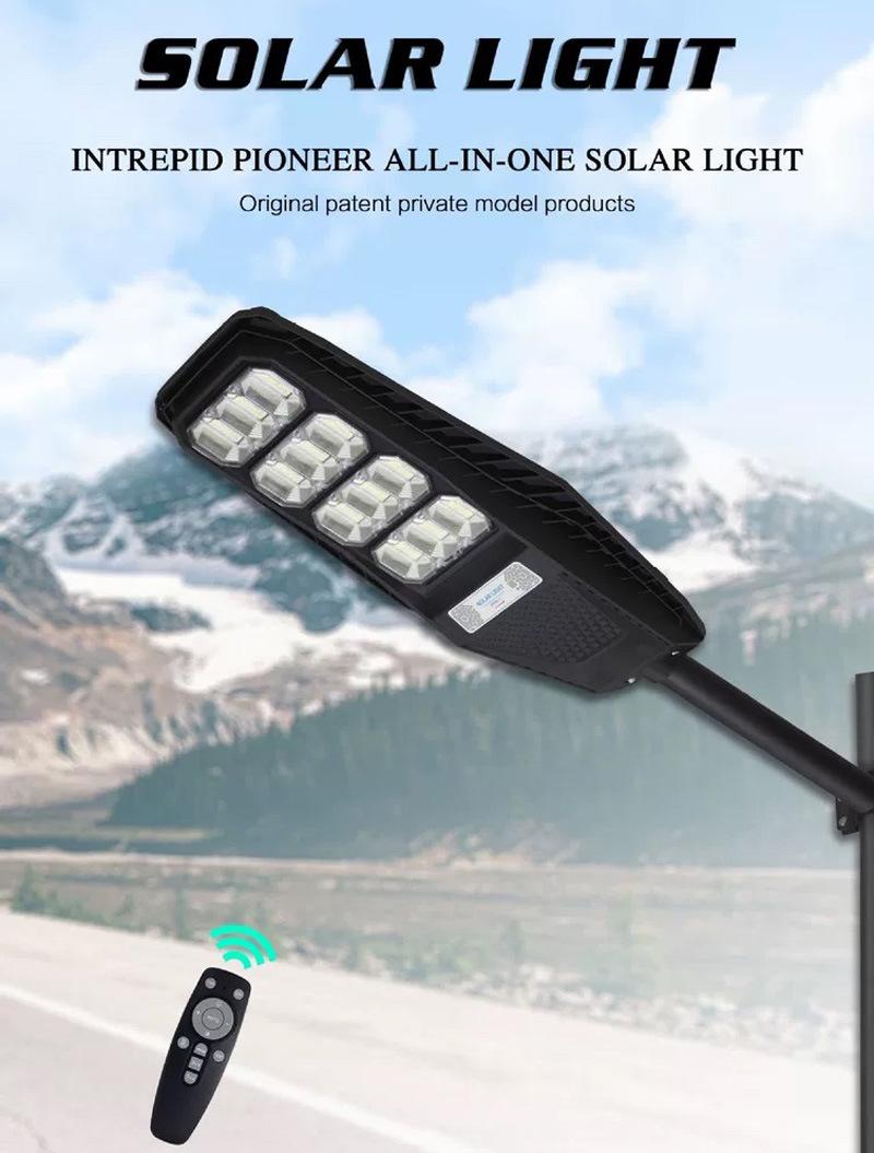 Remote Control Solar Battery Power Panel Lights System Outdoor 100W 200W 300W Integrated All in One LED Solar Street Light