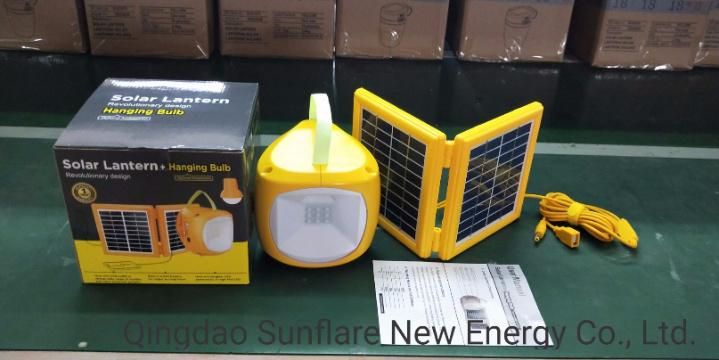 2020 Qingdao Manufacturer Solar Panel Power Energy Saving Lamp LED Light for Camping and Home Lighting