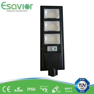 Esavior 90W Solar Powered All in One LED Solar Street Light for Residential/Pathway/Roadway/Garden/Wall Lighting