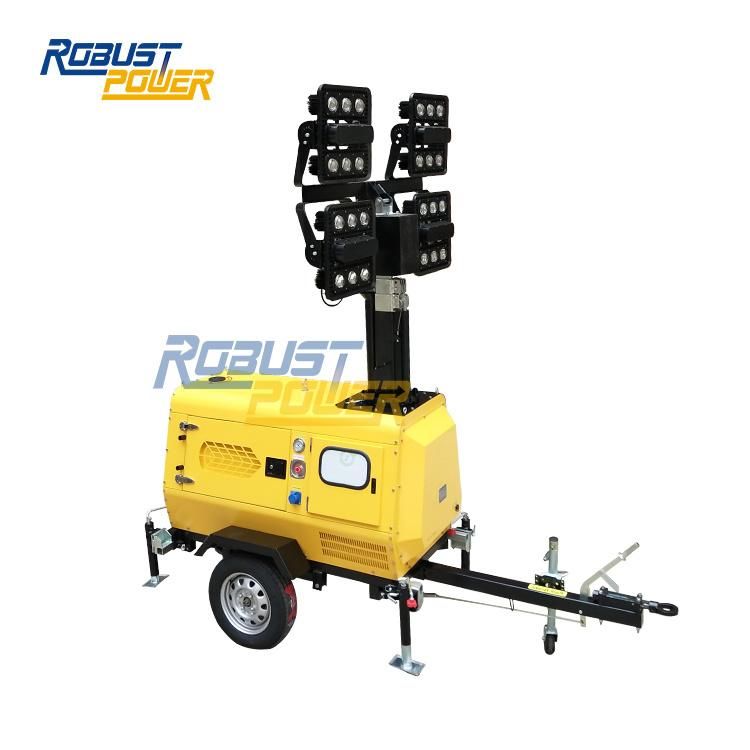 LED Hydraulic Portable Trailer Flood Light Lighting Tower Price