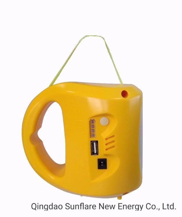 Hot Model Qingdao Factory 1 LED Bulb/AC Adaptor Yellow Solar Power LED Light Charging for Mobile Phone and 0 Electricity Bill