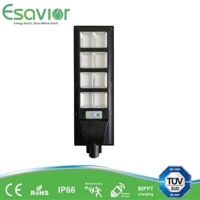 Esavior 120W All in One Integrated LED Outdoor Solar Street/Road/Garden Light with Motion Sensor for Residential IP66