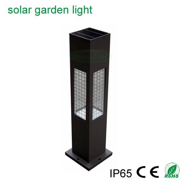 Aluminum+Glass Body Solar Bollard LED Outdoor Garden Solar Light with Warm+ White LED Light