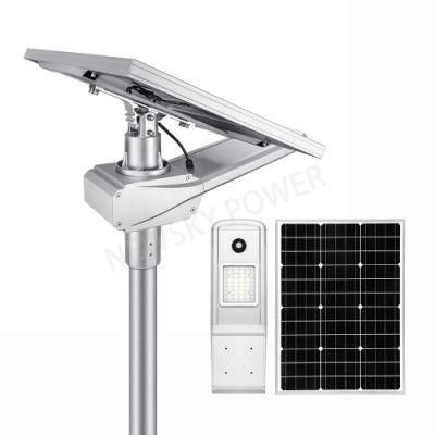Outdoor 80W Sensor Aluminium Stand Alone DC LED Adjustable Angle All in One Solar Panel Street Light