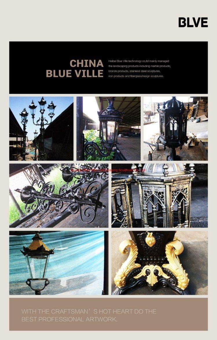 Street Decorative Famous Paris Alexandre III Bridge Light Pole Children Statue Cast Iron Lamp Post