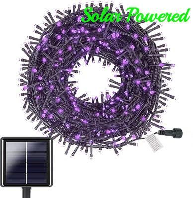 Purple 100LEDs Solar Powered Christmas LED String Light Mini Fairy Light for Home Garden Holiday Garland Decoration