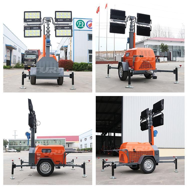 Trailer Mounted Mobile Portable Diesel Lighting Tower for Sale Fzmtc-1000b