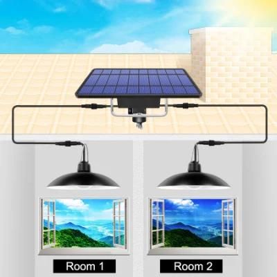 Double Head Solar Pendant Light for Camping Home Garden Yard