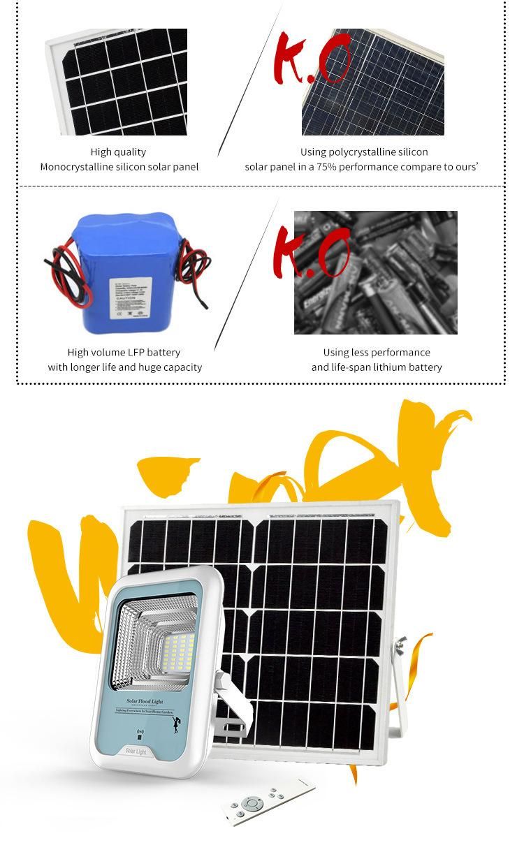 Renda Group E2 60W Solar Flood Country Light with IP66 Waterproof Level From China