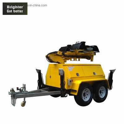 Trailer-Mounted Mining Camping Emergency Portable Mobile Light Tower with Diesel Power