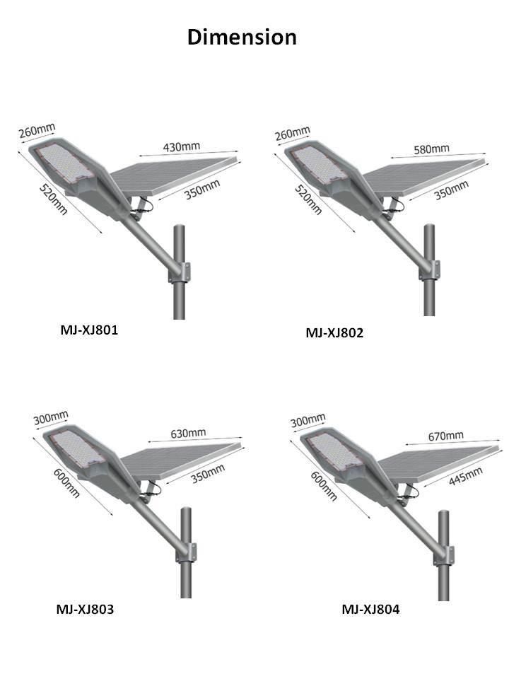 High Quality Outdoor Die-Casting Aluminum 6000K Cool White 3-7m Split Solar LED Street Lights with CE RoHS