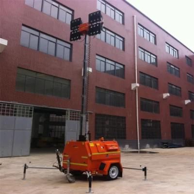 LED Mobile Lighting Tower with 120L Fuel Tank 8m Hydraulic Operated Telescopic Mast