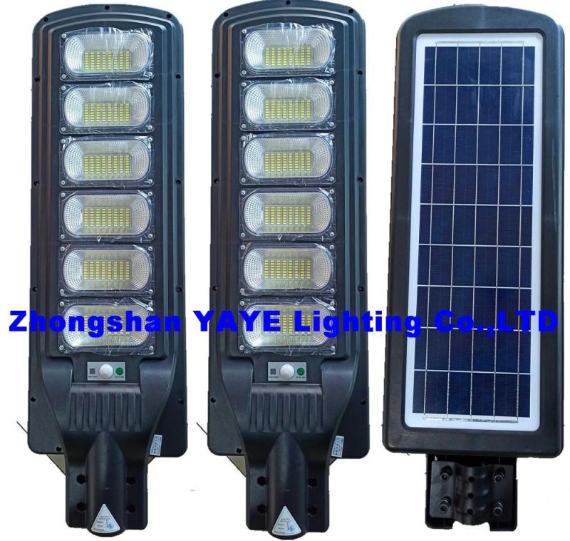 Yaye 2021 Hot Sell Top Best Price 250W All in One Solar LED Street Road Garden Lighting with Control Modes: Light +Time + Rador Sensor + Remote Controller