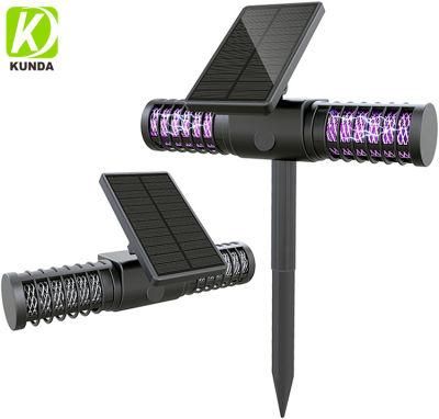 High Voltage Shock Solar Powered UV LED Waterproof Garden Mosquito Killer Light with Solar Powered USB Charging