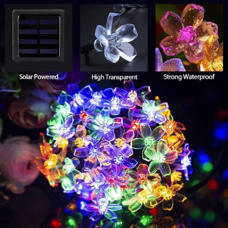 Solar Christmas Lights LED Solar Lights LED Solar Fairy Blossom Flower for Indoor Outdoor, Patio, Lawn, Garden, Christmas Wyz18076