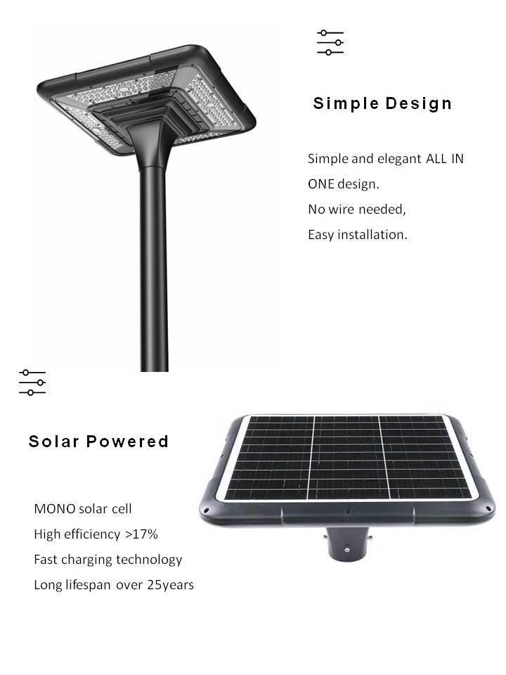 China Suppliers. Energy-Saving IP65 Waterproof High Brightness and Environmentally Friendly Auto-Sensing LED Solar Courtyard Floodlight Solar Garden Light