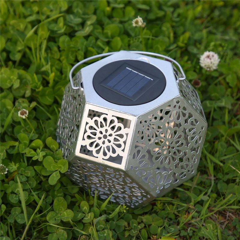 Warm White Outdoor Waterproof Metal Solar Hanging Lamps for Christmas Holiday Patio Tree Decor