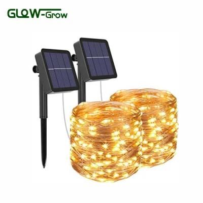 Christmas Tree Decoration 200 LED Waterproof Solar Powered Fairy String Lights with Copper Wire