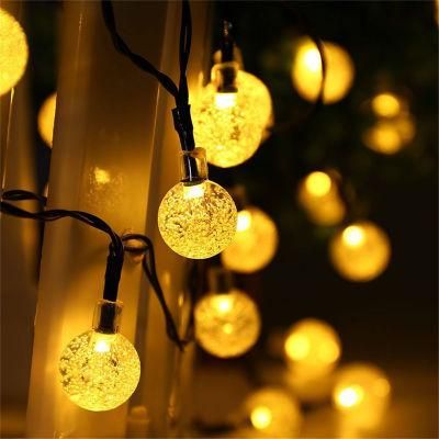 30 Bulbs 6.5m 8 Models Effect Waterproof Christmas Garden Lights Outdoor Decor Round Solar Power LED String Light