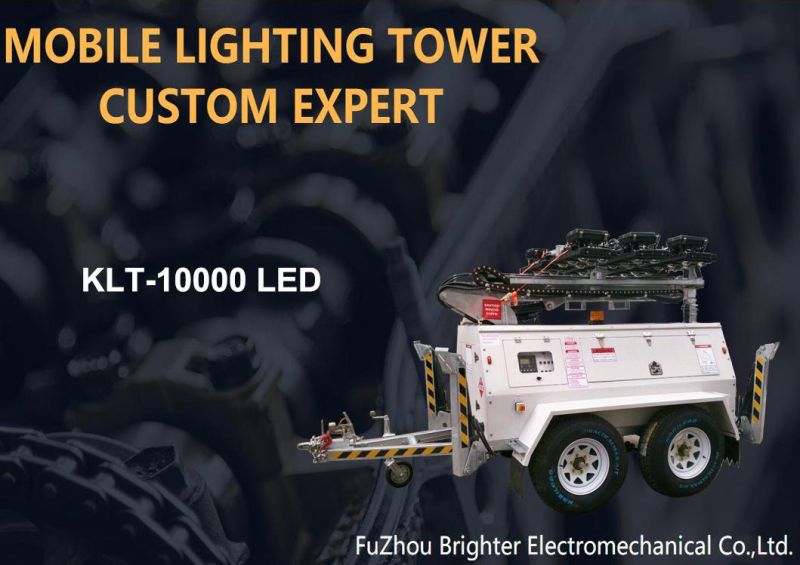 LED Lamp Camping Mining Mobile Lighting Tower with Trailer
