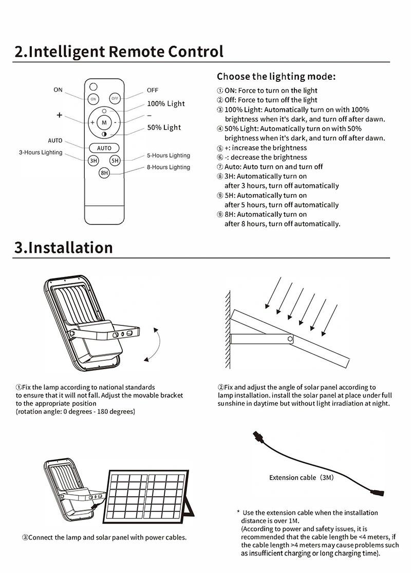 2500 Lumen Built-in Lithium Battery with 50W Poly Solar Panel Charged Solar Street Light