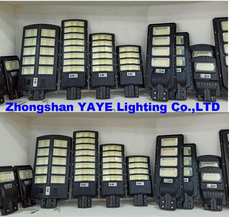 Yaye Hottest Sell Outdoor 300W/400W/500W All in One LED Solar Street Road Light with Radar Sensor/Remote Controller/ Metal Tube/ 1000PCS Stock