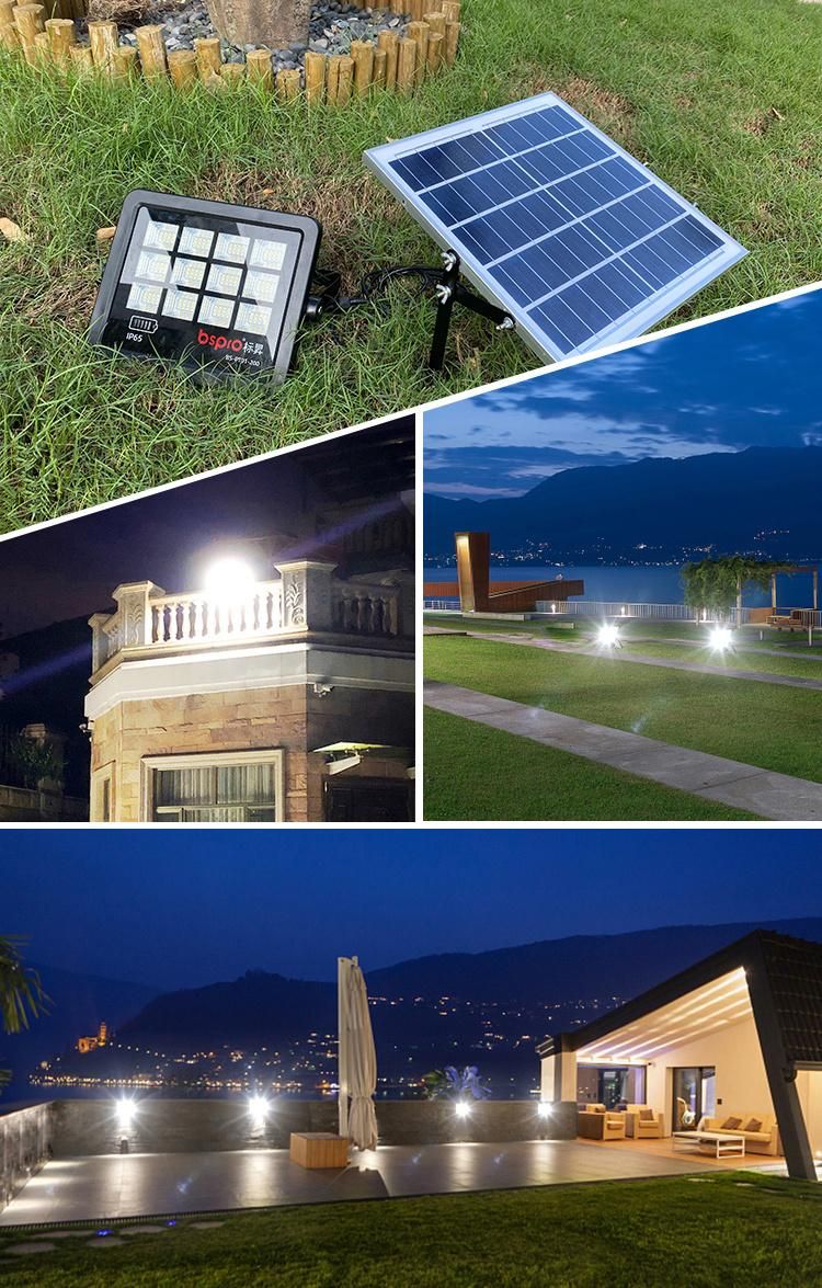 Bspro New Design 80W 200W 300W 400W Security Lamp Portable Solar Flood Light