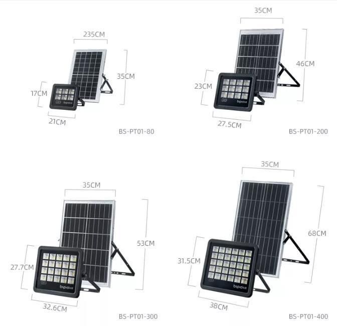 Bspro Wholesale Price High Lumen 80W 200W 300W 400W Solar Powered LED Flood Lights