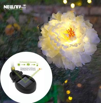 Newsky Power Artificial Romantic Solar Garden Flower Stake Light for Outdoor Decoration