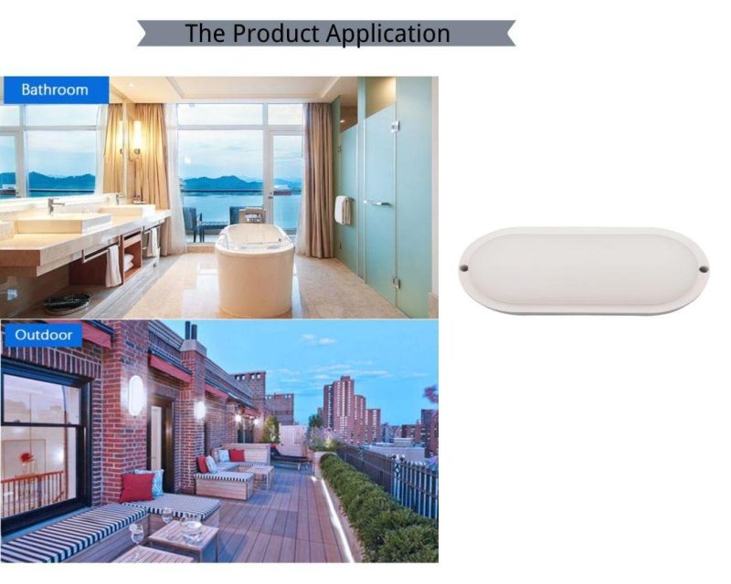 IP65 Moisture-Proof Lamp 15W Outdoor Bulkhead Waterproof LED Light Energy Saving Lamp Oval Grey with CE RoHS Certificate