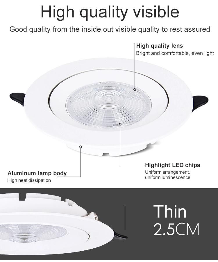 LED Spotlight 20W Recessed Ceiling Spotlight Narrow Beam Angle COB Spot Light