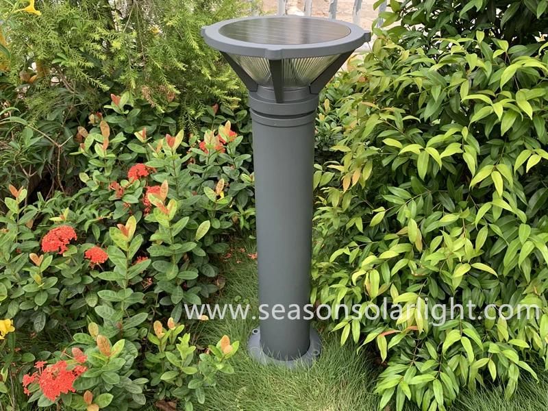 3m High Pole Square Lighting Outdoor Solar Garden Yard Pathway Lighting with Smart Warm+White LED Lighting