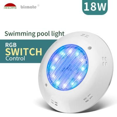 18W AC12V IP68 Waterproof RGB Switch Control Wall Mount LED Swimming Pool Light